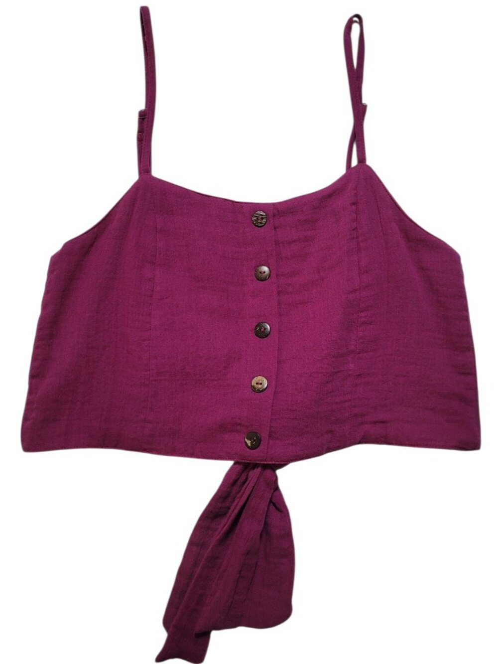 Lotus & Luna Cruisin Crop Top Viva Magenta Cotton Gauze Boho Top Large Coastal